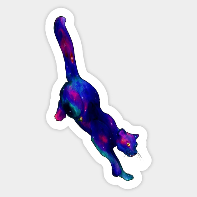 Galaxy Panther Sticker by FishWithATopHat